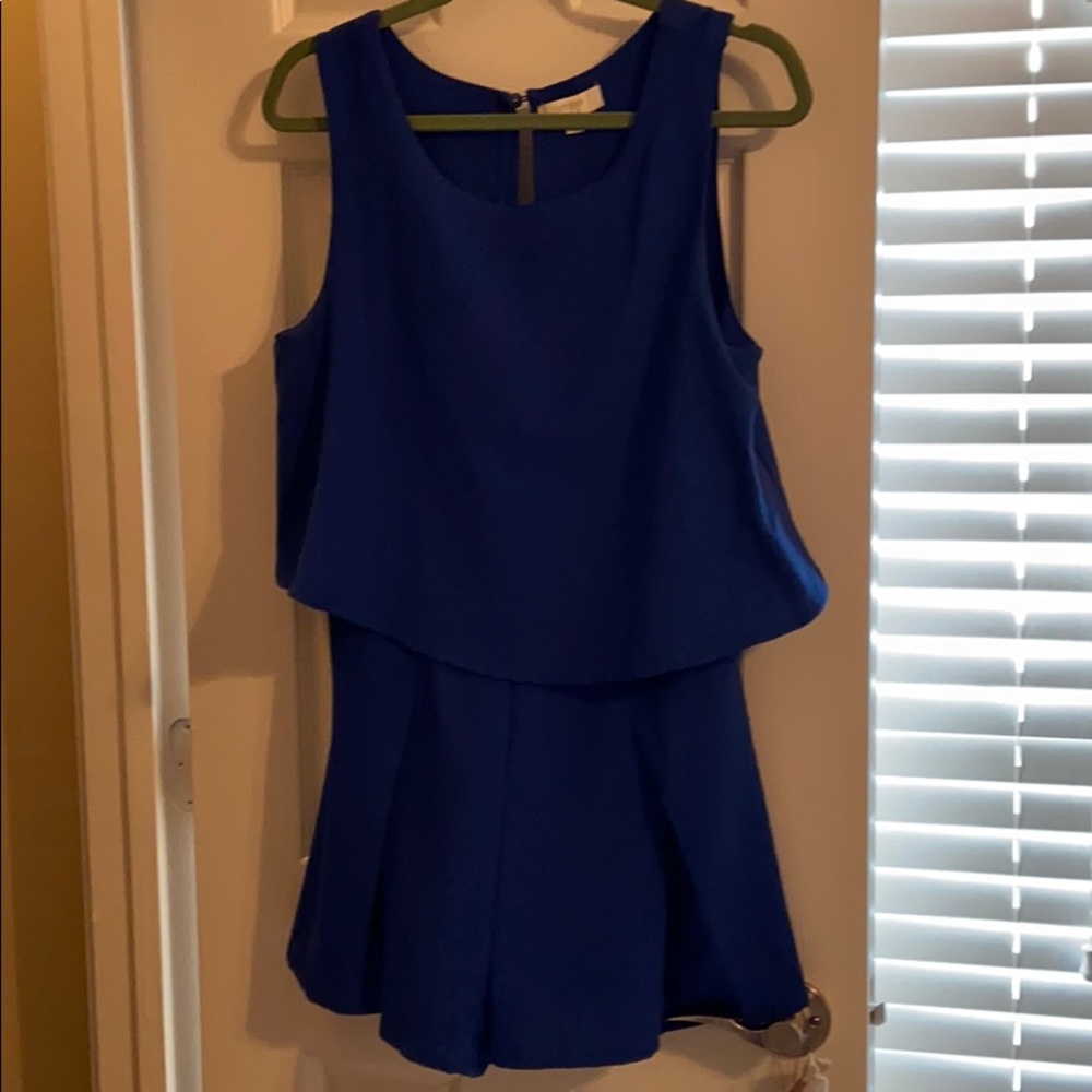 Royal blue Umgee romper with open back